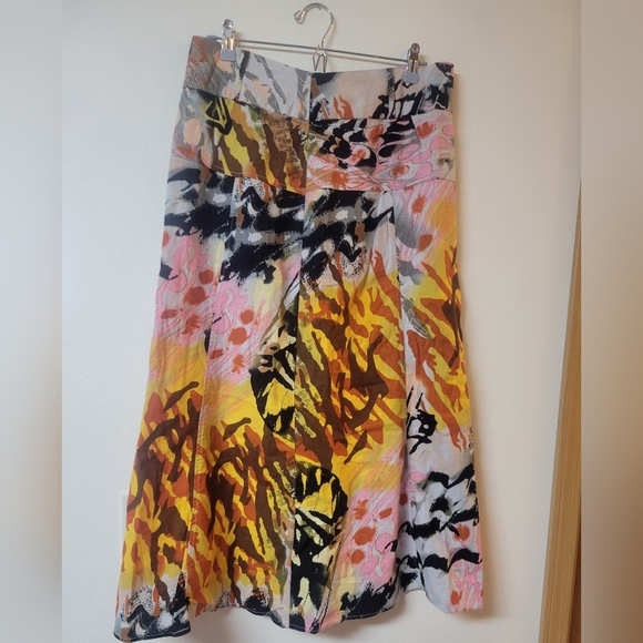 For Cynthia Linen Blend Pattern Skirt - Picture 1 of 12